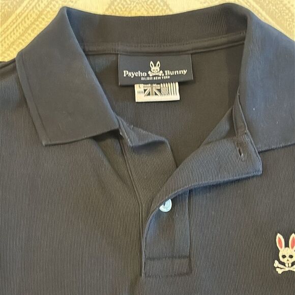 Psycho Bunny Boys Navy Logo Short-sleeve Collared Shirt - Size L (14/16) - Picture 4 of 6